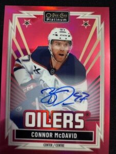 Connor McDavid 2025-26 O-Pee-Chee Platinum #R-49 Red Rainbow Auto